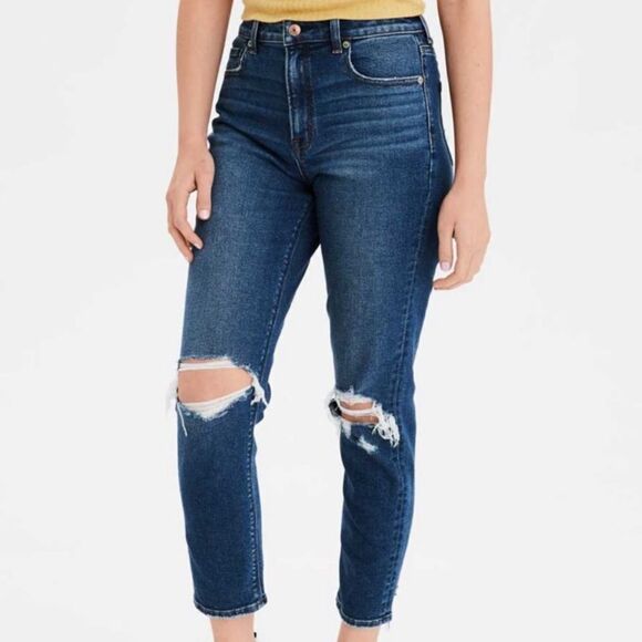 American Eagle Mom Jeans Ripped size 2 - Picture 1 of 11